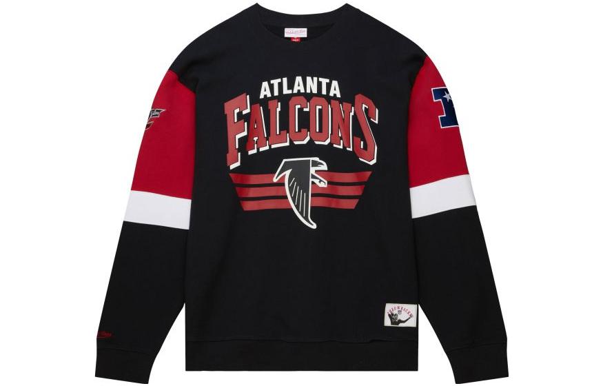 Mitchell Ness Mitchell & Ness Black Loose Fit Hoodie with Logo Letter Print BMPHMO22264-PEABLCK