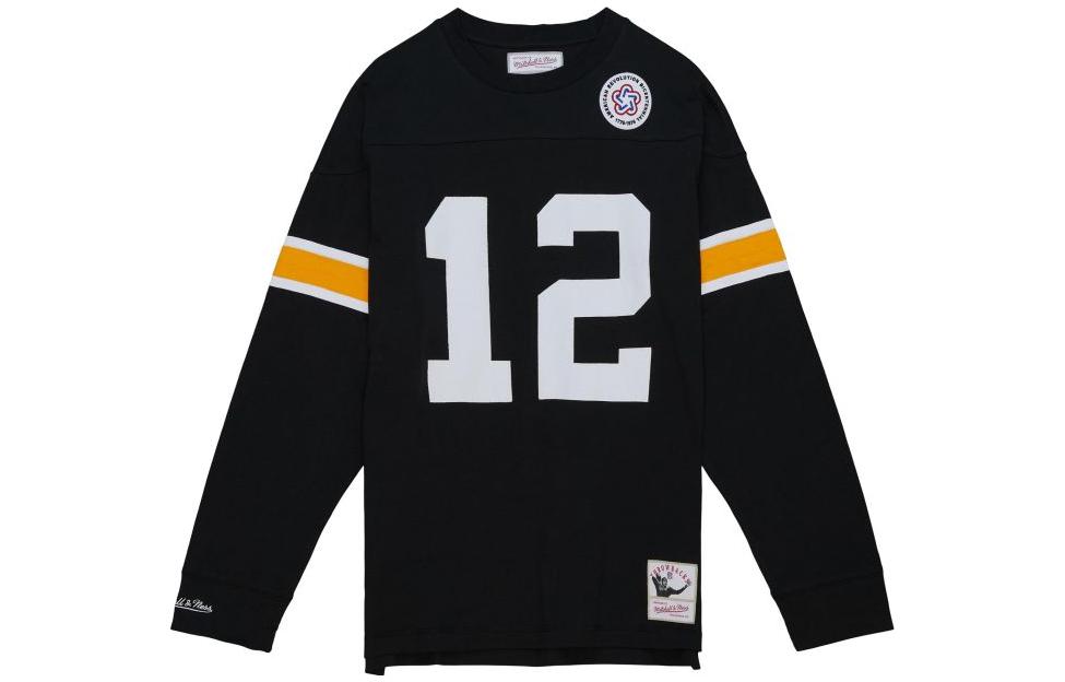 Mitchell Ness Mitchell & Ness Black Loose Fit Crewneck Sweatshirt with Letter Print TNNC3402-PST76TBDBLCK