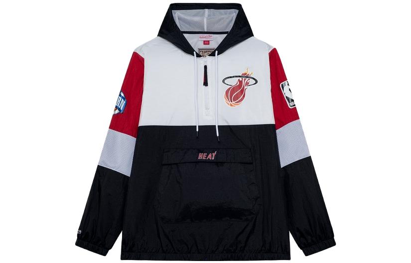 Mitchell Ness Mitchell & Ness Black Satin Colorblock Long Sleeve Jacket OJBF4854-SASYYPPPBKWH