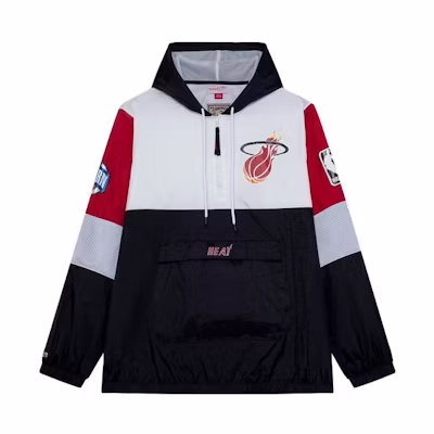 Mitchell Ness Mitchell & Ness Black Satin Colorblock Long Sleeve Jacket OJBF4854-SASYYPPPBKWH