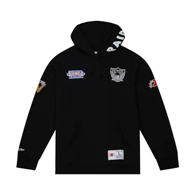 Mitchell Ness Mitchell & Ness Black Striped Letter Hoodie Long Sleeve FPHD6293-ULOYYPPPBKGY