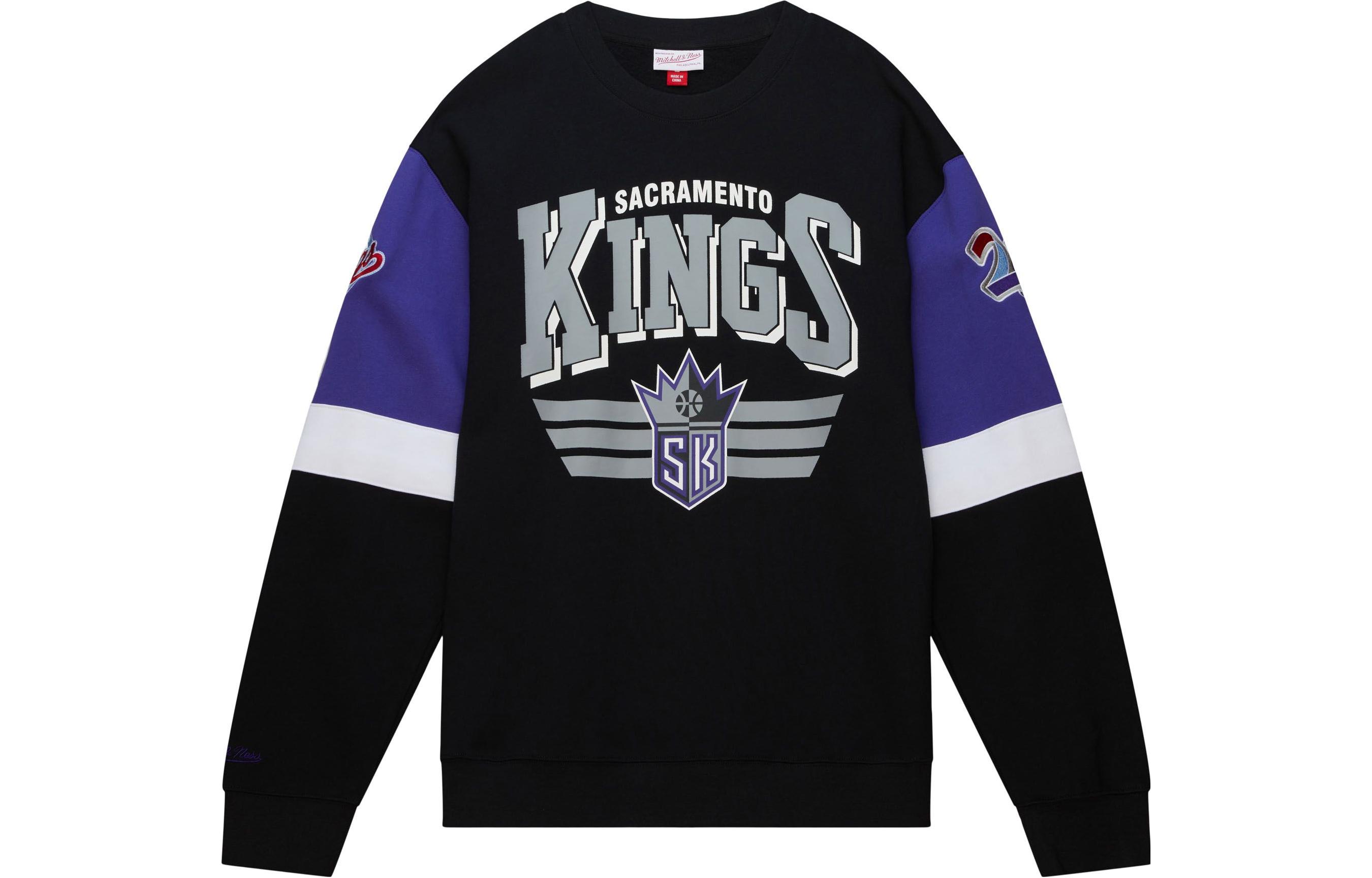 Mitchell Ness Mitchell & Ness Black Striped Print Loose-Fit Long Sleeve Jacket OJZP5008-CFCYYPPPBLCK