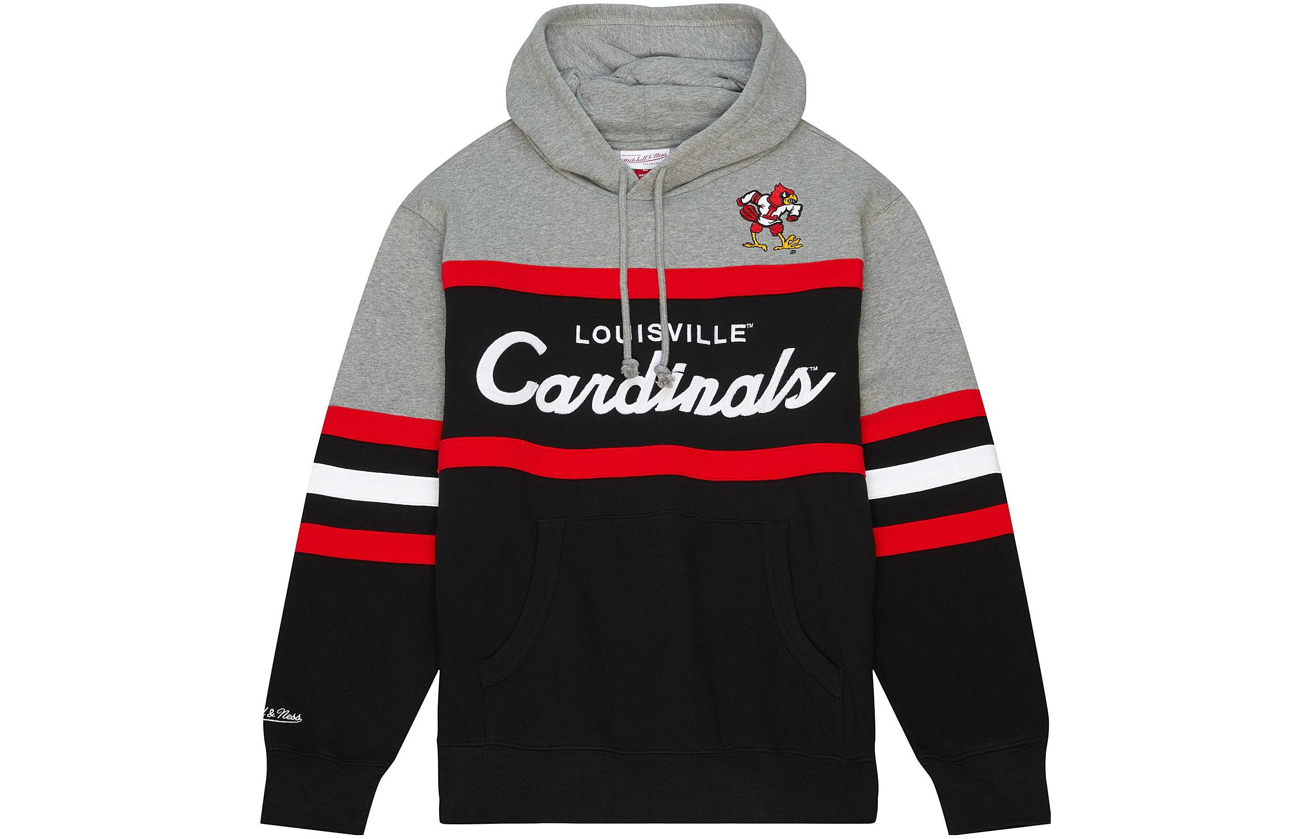 Mitchell Ness Mitchell & Ness Black Striped Letter Print Loose Fit Long Sleeve Sweatshirt FCPO5512-SKIYYPPPBLCK