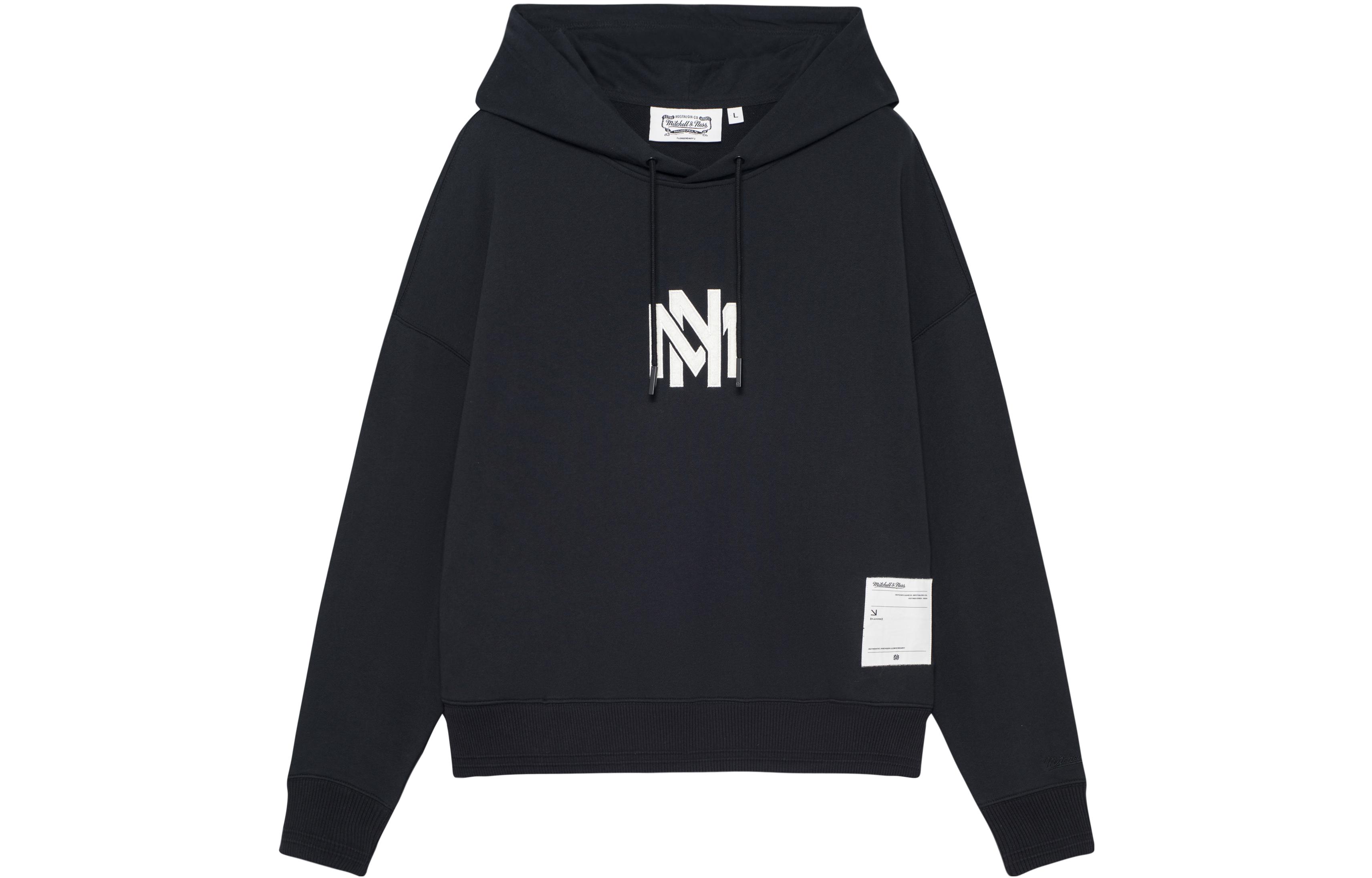 Mitchell Ness Mitchell & Ness Black Unisex Pullover Hoodie with Solid Logo Print MNHLAWTOKH012-BLK
