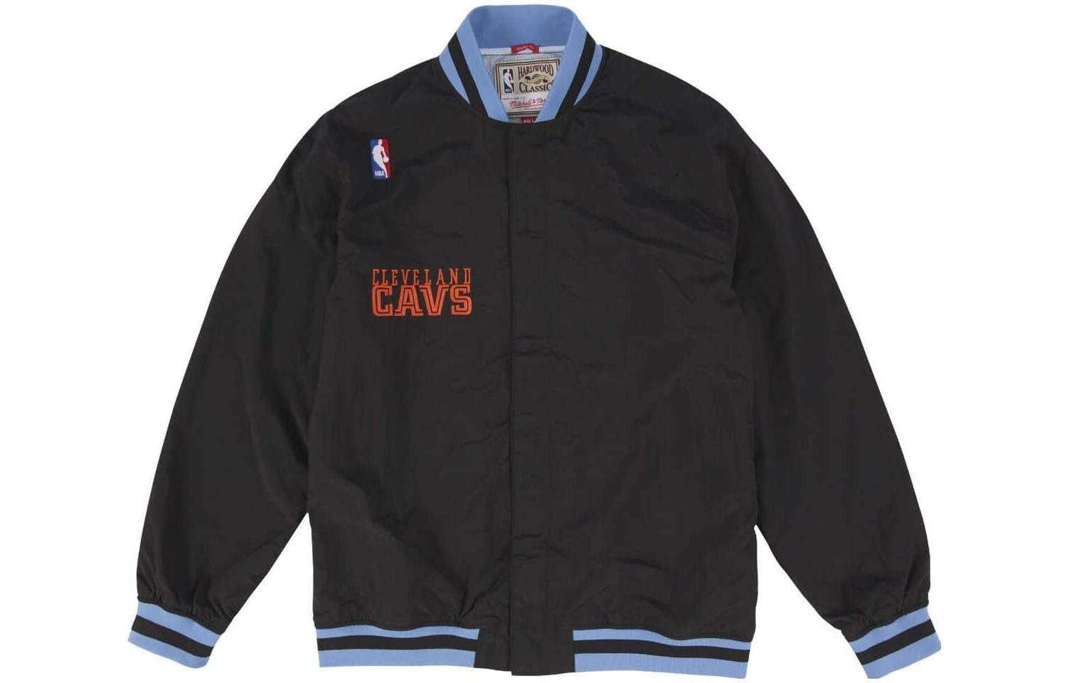 Mitchell Ness Mitchell & Ness Black Zip Letter Print Jacket AFZJ3526-LAI92PPPBLCK