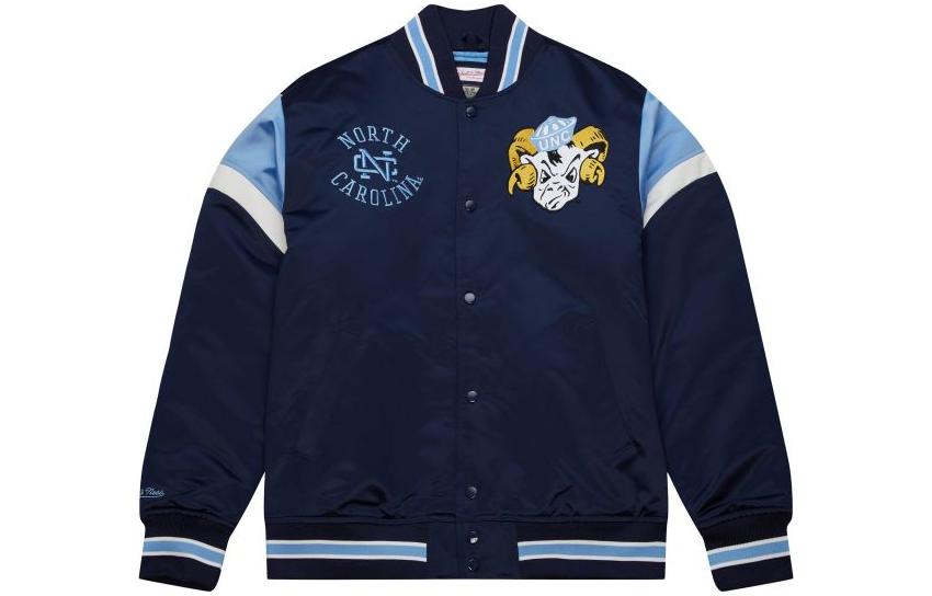 Mitchell Ness Mitchell & Ness Blue Black Hooded Long Sleeve Jacket OJZP5520-DBRYYPPPBKRY