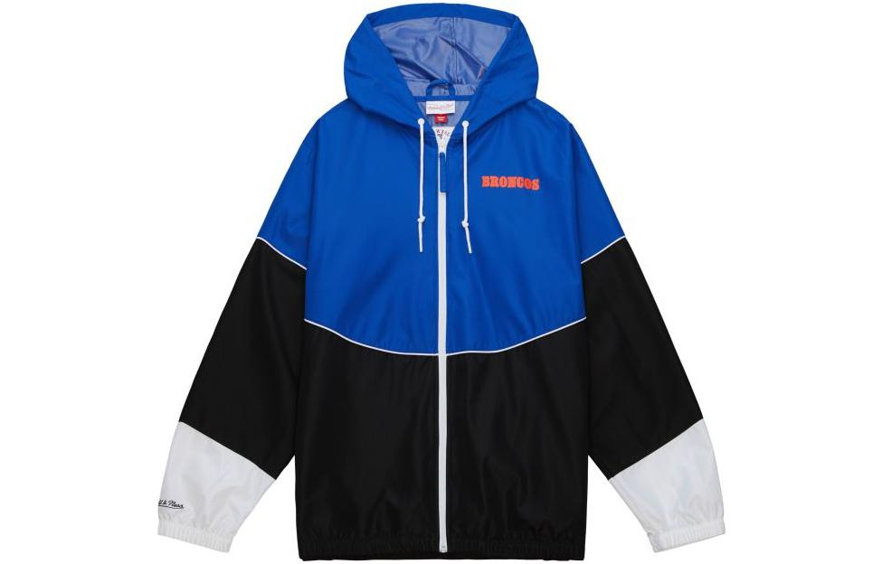 Mitchell Ness Mitchell & Ness Blue Black Zip-Up Hoodie Jacket with Drawstring OJZP5520-UMSYYPPPBKRY