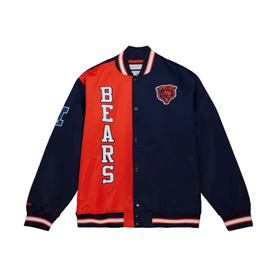 Mitchell Ness Mitchell & Ness Blue Colorblock Hoodie Jacket with Letter Print QTZPAJ19032-CBENAVY
