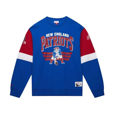 Mitchell Ness Mitchell & Ness Blue Crewneck Letter Print Long Sleeve Sweatshirt FCPO5512-OMAYYPPPROYA