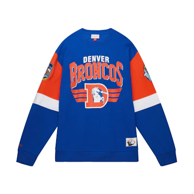 Mitchell Ness Mitchell & Ness Blue Crewneck Sweatshirt with Graphic Print Long Sleeve BMFC1199-LADYYFVAROYA
