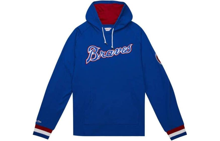 Mitchell Ness Mitchell & Ness Blue Embroidered Lettering Pullover Hoodie THOD4999-ABRYYPPPROYA