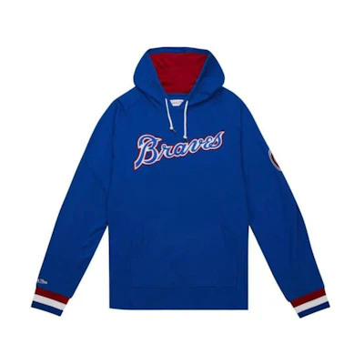 Mitchell Ness Mitchell & Ness Blue Embroidered Lettering Pullover Hoodie THOD4999-ABRYYPPPROYA