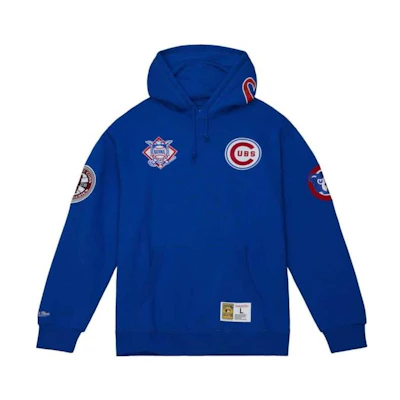Mitchell Ness Mitchell & Ness Blue Hoodie with Striped Trim and Letter Print Design FPHD5513-CHOYYPPPCMHB