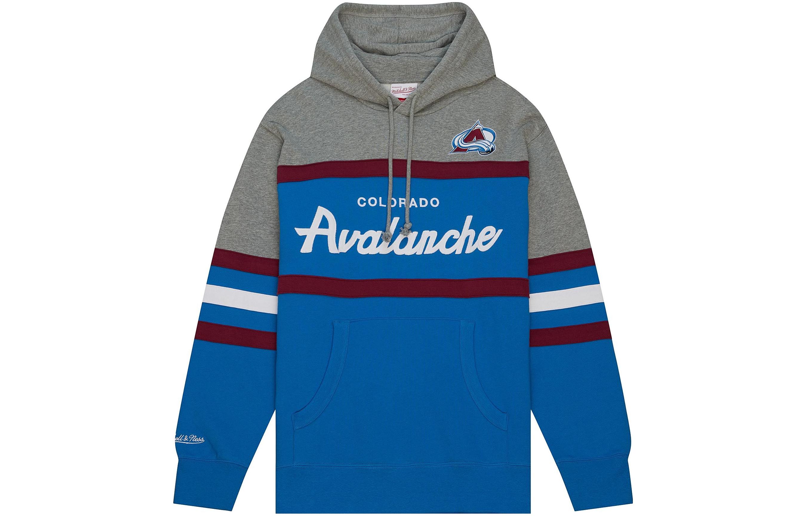 Mitchell Ness Mitchell & Ness Blue Letter Print Hooded Zip-Up Jacket OJZP5520-WCAYYPPPBKBL