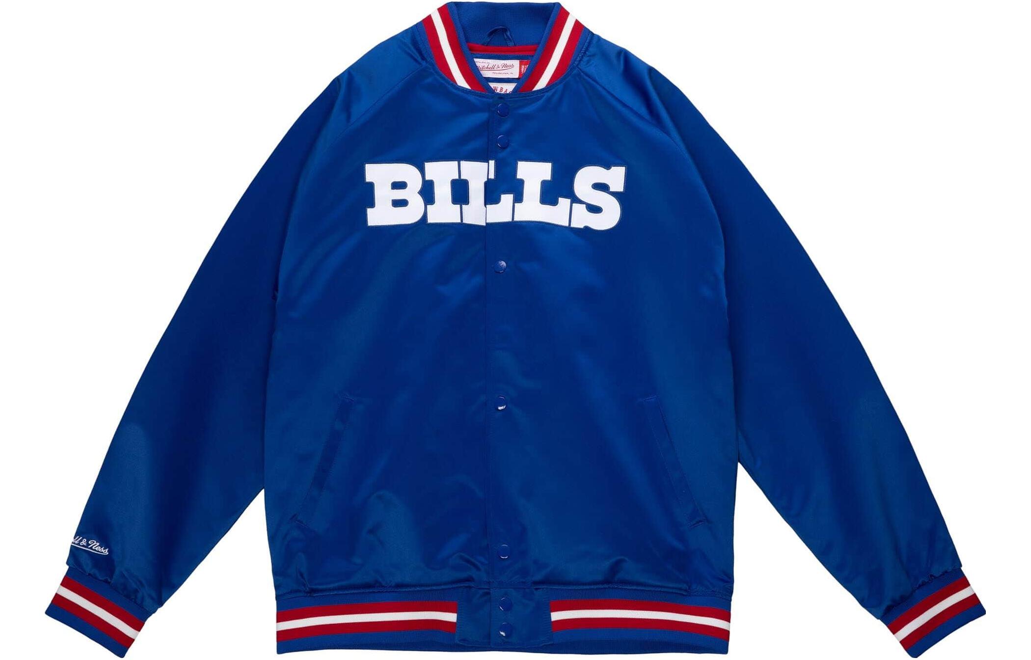 Mitchell Ness Mitchell & Ness Blue Letterman Varsity Jacket with Baseball Collar STJKMG18013-BBIROYA1