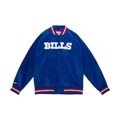 Mitchell Ness Mitchell & Ness Blue Letterman Varsity Jacket with Baseball Collar STJKMG18013-BBIROYA1