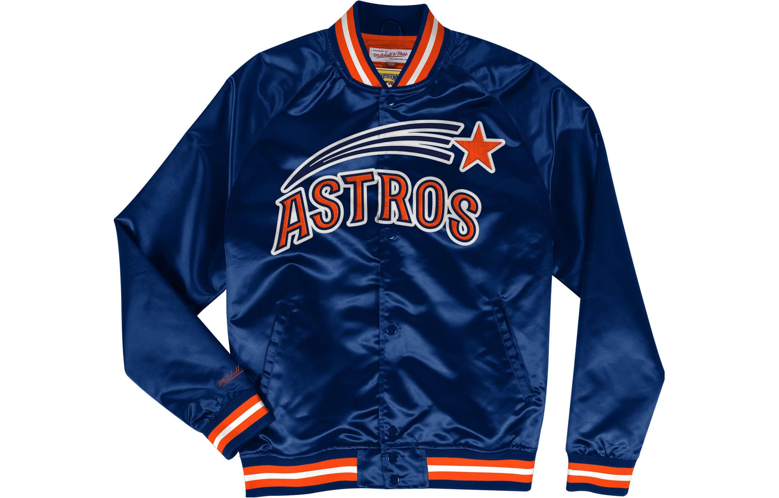 Mitchell Ness Mitchell & Ness Blue Loose Fit Baseball Collar Long Sleeve Jacket STJKMG18-013HASNAVY1