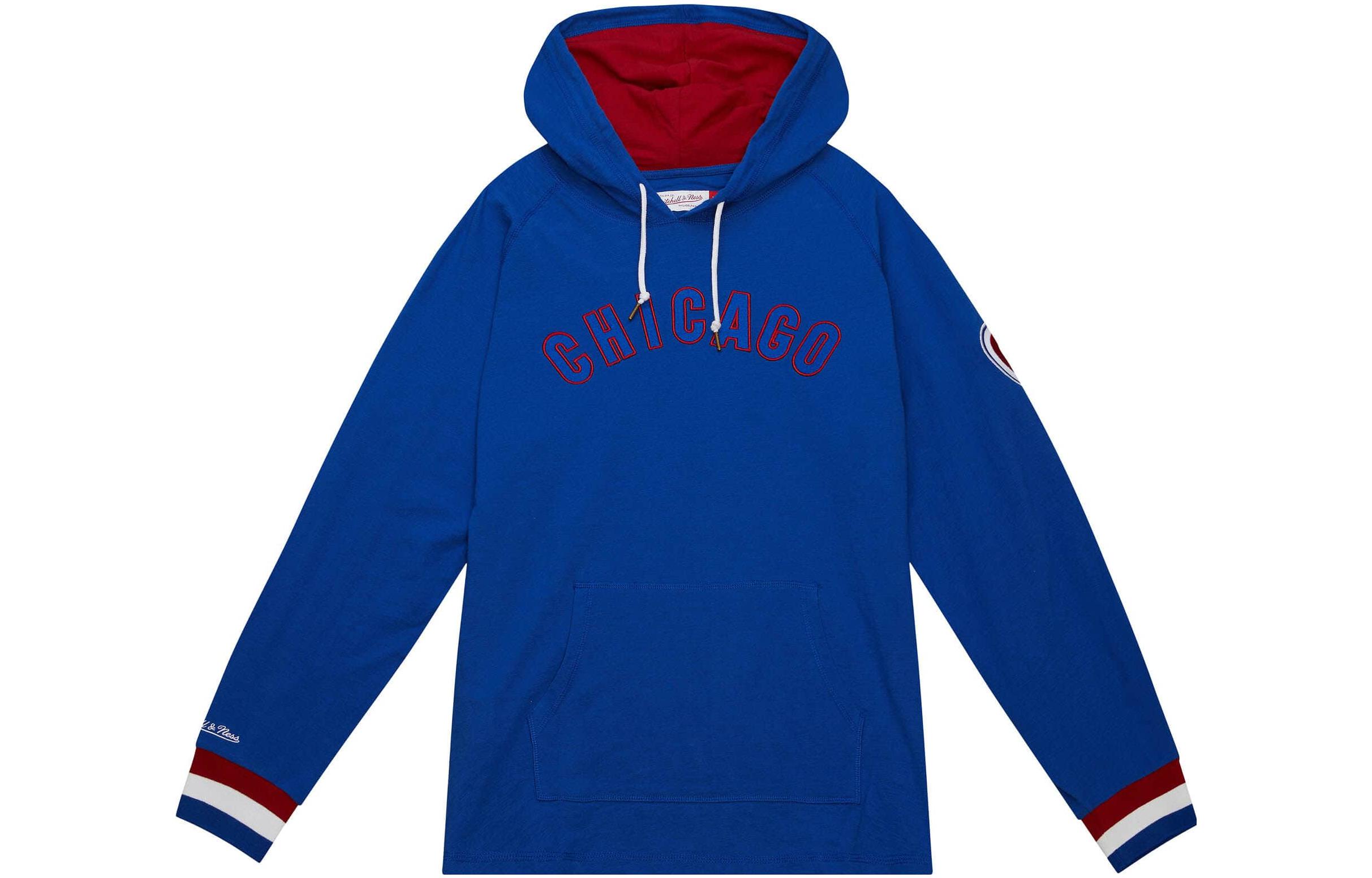 Mitchell Ness Mitchell & Ness Blue Loose Fit Letter Print Pullover Hoodie THOD4999-CCUYYPPPROYA