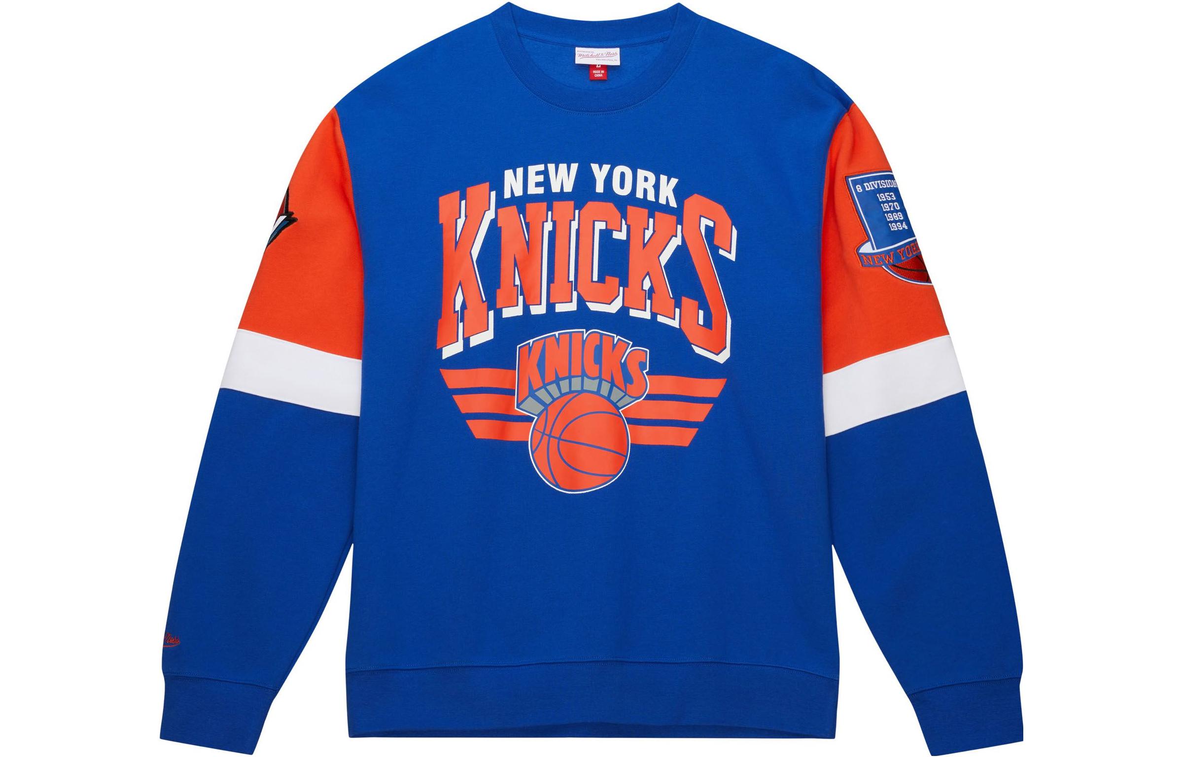 Mitchell Ness Mitchell & Ness Blue Oversized Hoodie with Letter Graphic Print FPHD1225-DBRYYPPPROYA