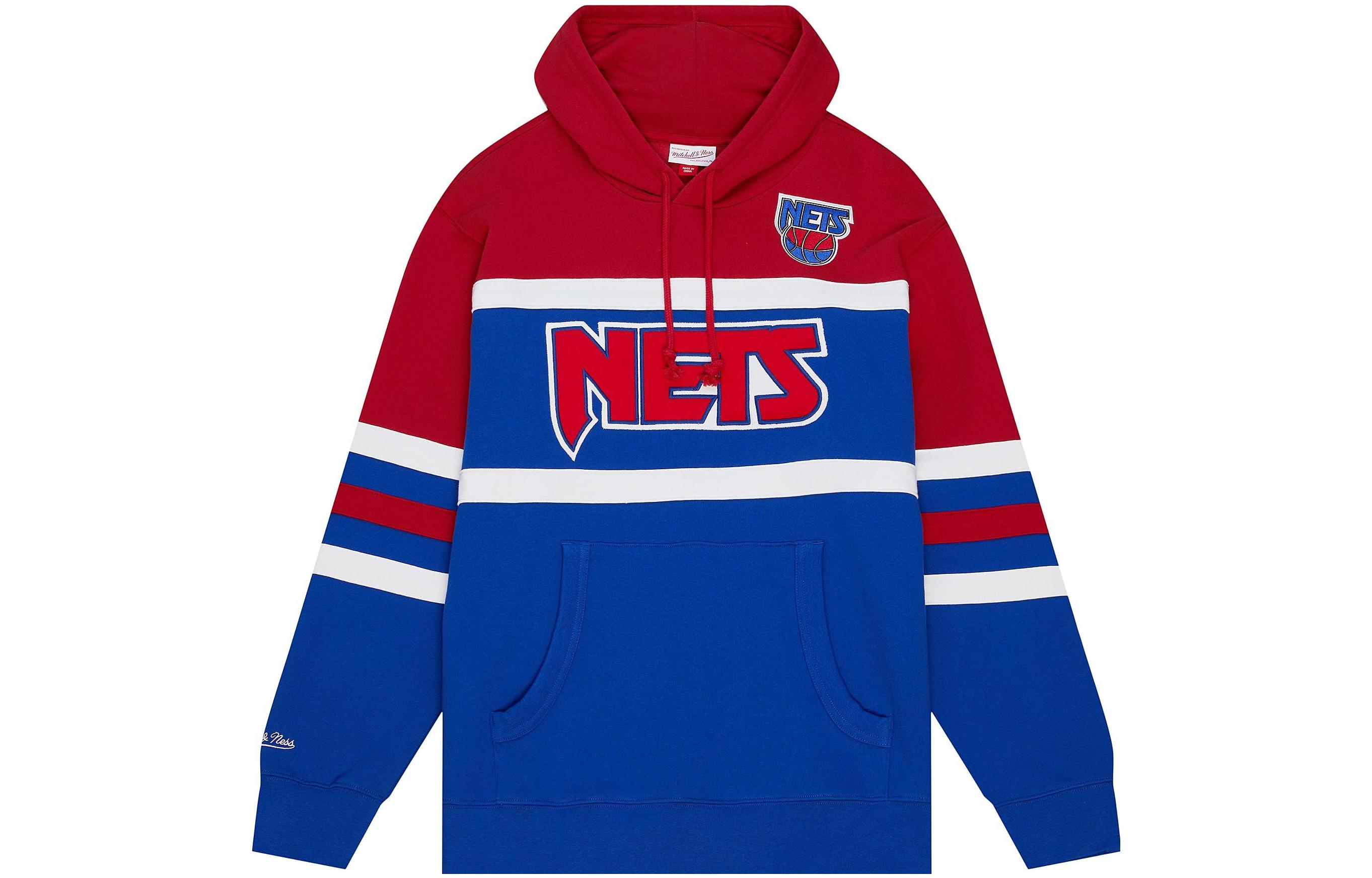 Mitchell Ness Mitchell & Ness Blue Pullover Hoodie with Striped Letter Print Design FPHD6293-LACYYPPRYGY
