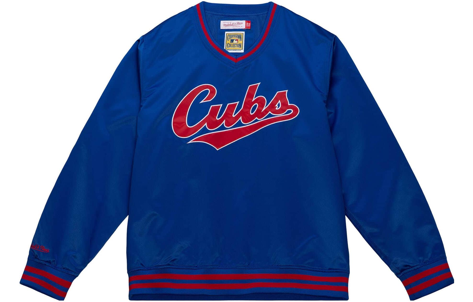 Mitchell Ness Mitchell & Ness Blue V-Neck Pullover Casual Sweatshirt OJPO4996-UMIYYPPPNAVY