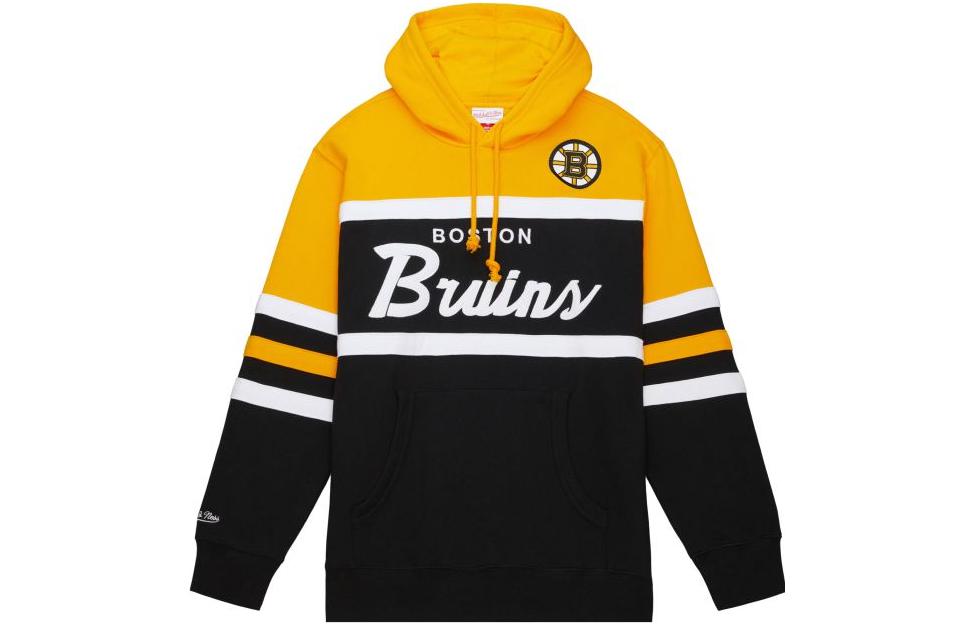 Mitchell Ness Mitchell & Ness Boston Bruins Heavyweight Satin Varsity Jacket Black OJBF5516-BBNYYPPPBLCK