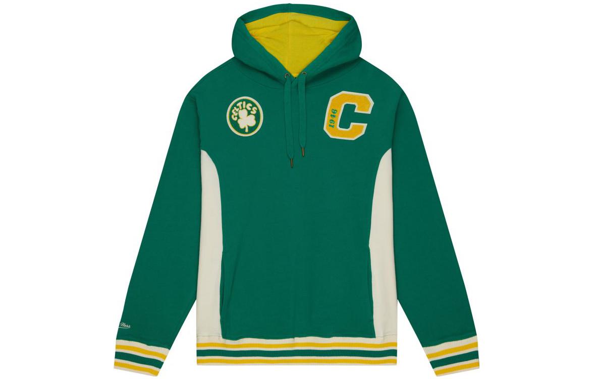 Mitchell Ness Mitchell & Ness Boston Celtics Green Colorblock Hoodie Pullover Unisex Casual FPHDBW18072-BCEGREN