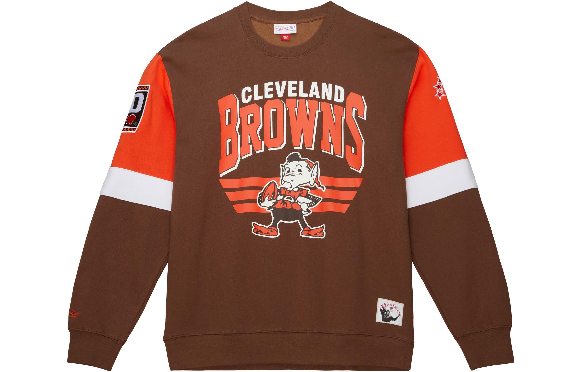 Mitchell Ness Mitchell & Ness Brown Hoodie with Letter Print Design FPHD6293-ADUYYPPPPRBK