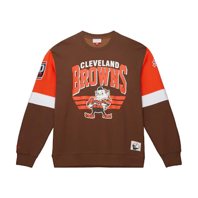 Mitchell Ness Mitchell & Ness Brown Hoodie with Letter Print Design FPHD6293-ADUYYPPPPRBK