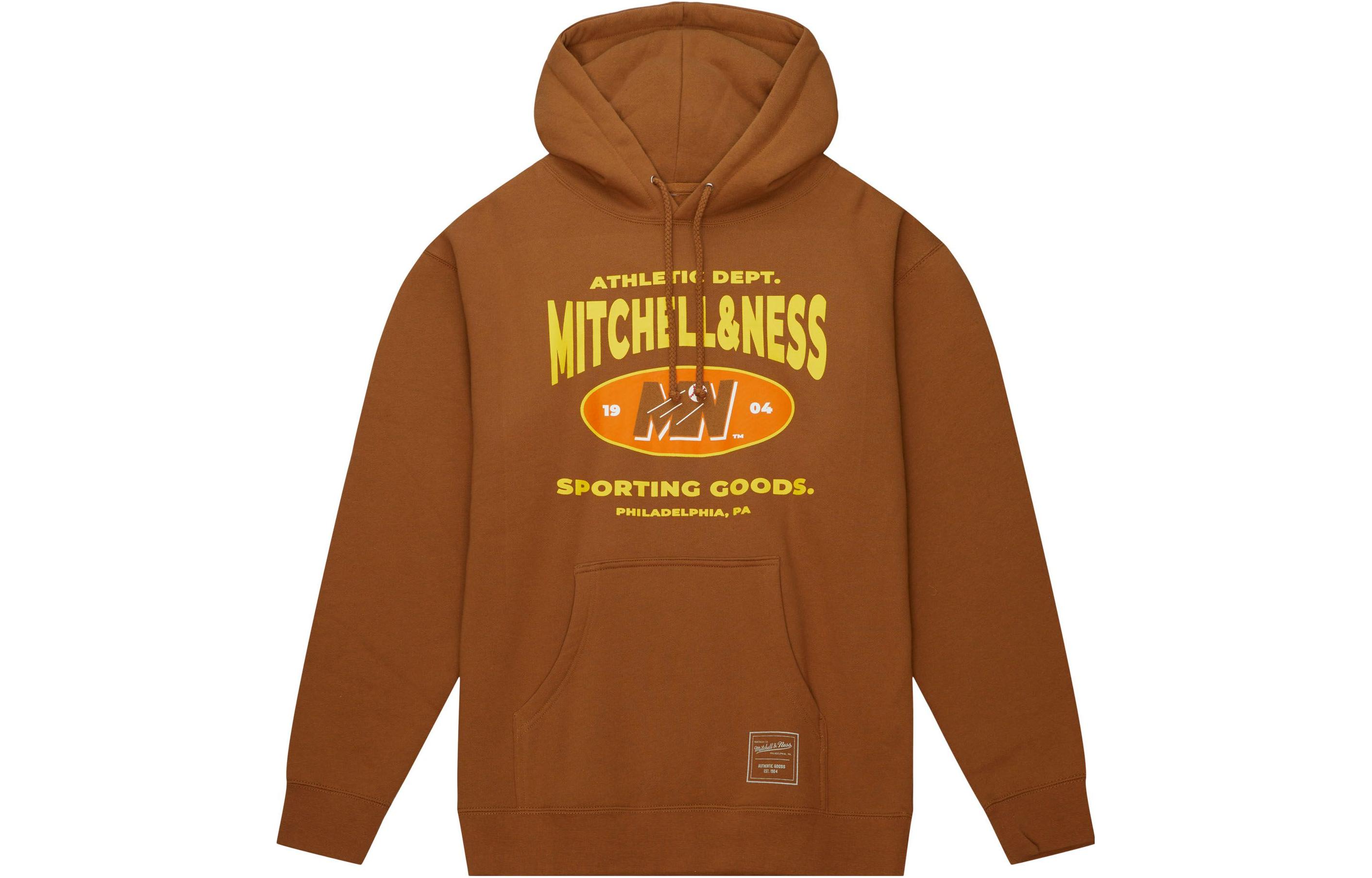 Mitchell Ness Mitchell & Ness Brown Unisex Pullover Crewneck Sweatshirt with Letter Print MNRQAWTOHD006-GRN