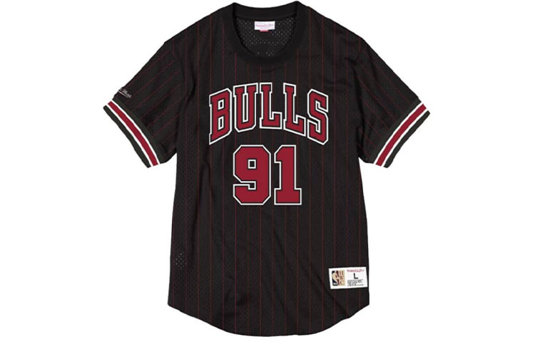 Order Mitchell Ness Bulls Rodman #91 Retro Mesh Hitam T-Shirt. NNMPSC19040-CBUBLCK96DRD