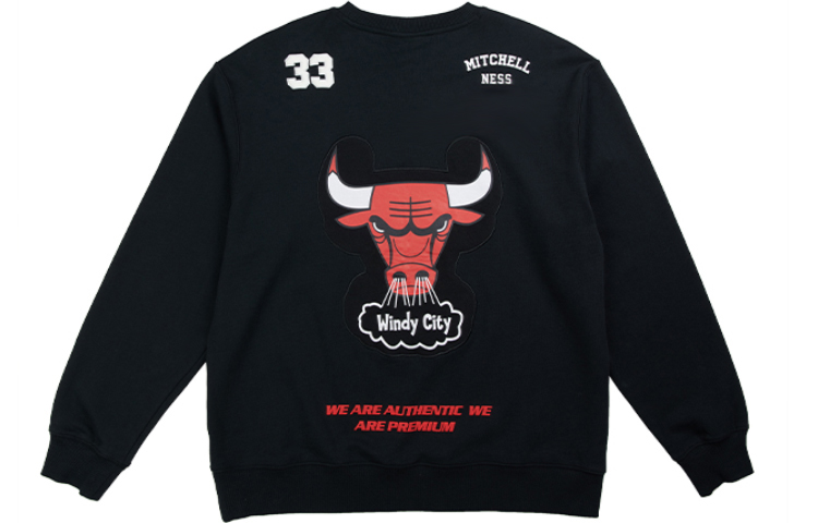 Mitchell Ness Mitchell & Ness Burgundy Colorblock Logo Print Crewneck Long Sleeve Sweatshirt FCPO5512-MOCYYPPPCARD