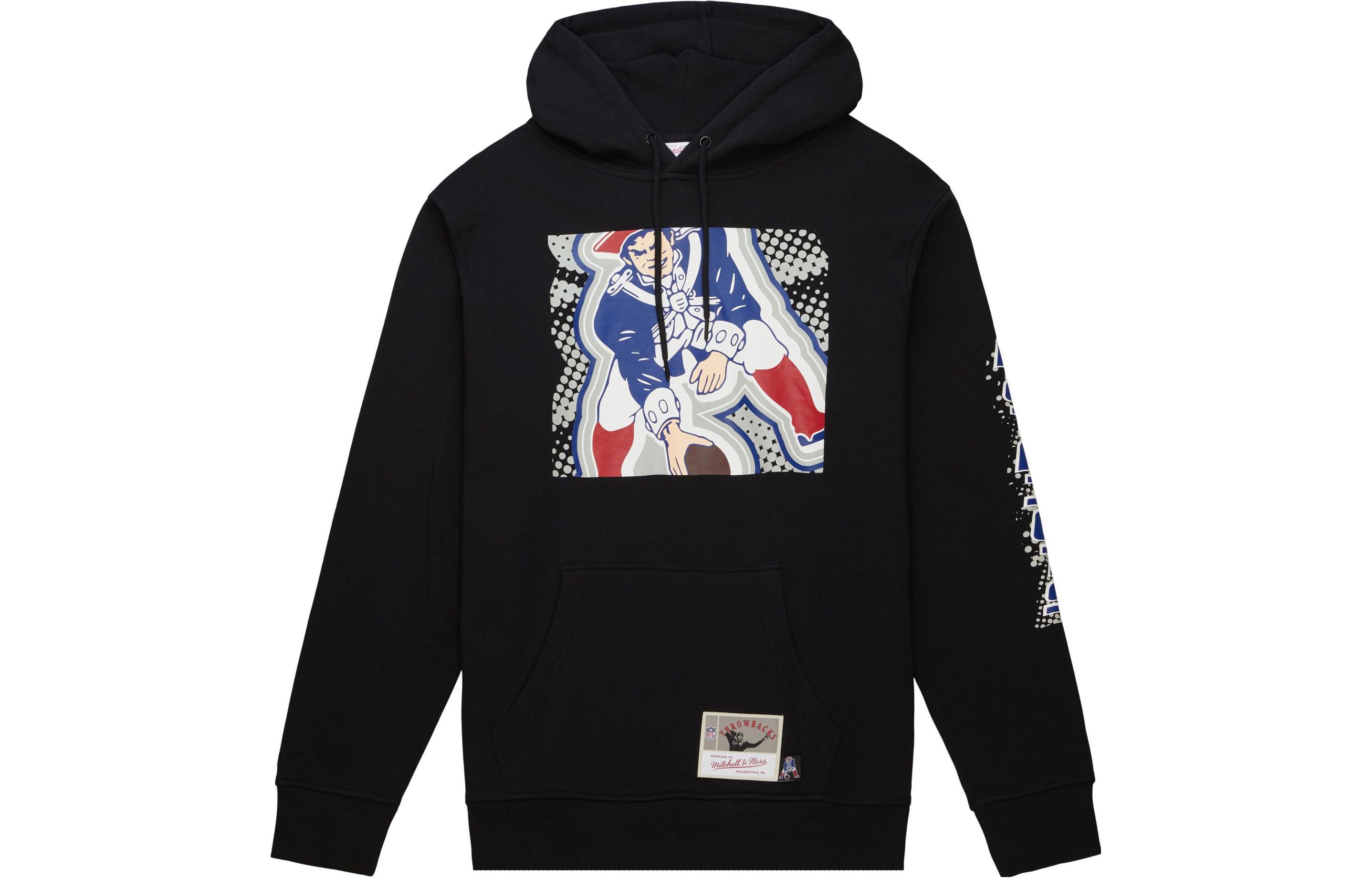 Mitchell Ness Mitchell & Ness Cartoon Print Drawstring Hoodie Black/White FPHD5901-ORAYYPPPBLCK