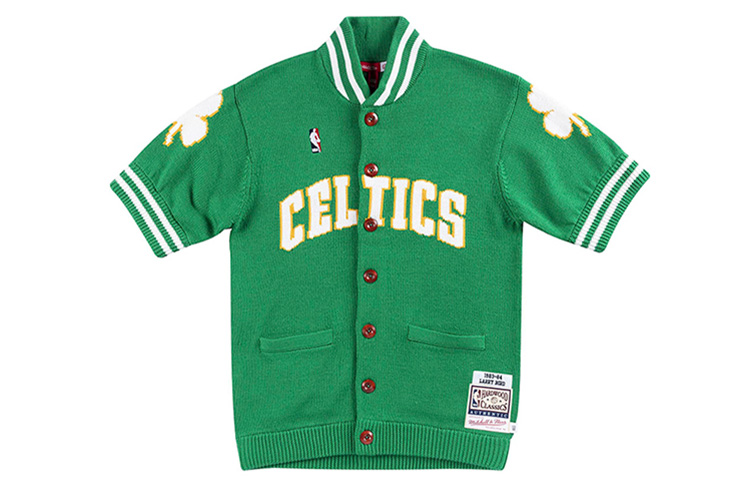 Mitchell Ness Mitchell & Ness Celtics Larry Bird Warm-Up Jersey Cardigan Green Unisex 18058-BCEKYGN83LBI