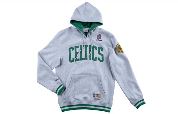 Mitchell Ness Mitchell & Ness Celtics Team Pullover Hoodie in Gray - Unisex Casual Wear MN16H11-BOS