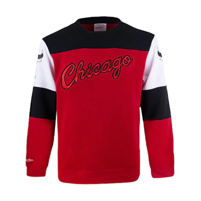 Mitchell Ness Mitchell & Ness Chicago Bulls Colorblock Embroidered Hoodie White/Blue Unisex FPHDSC19029-CBUWHLB