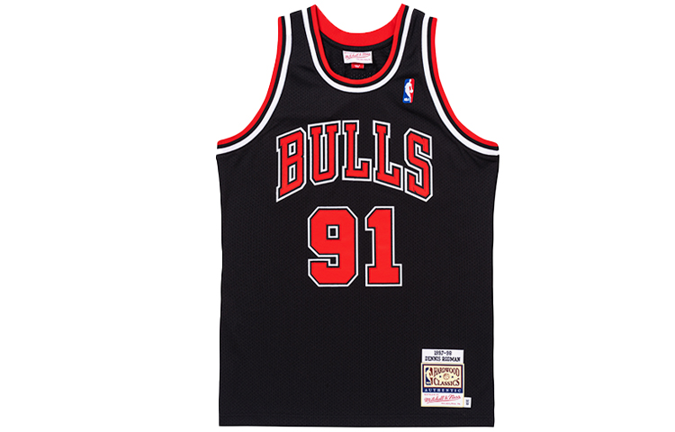 Mitchell Ness Mitchell & Ness Chicago Bulls Dennis Rodman #91 NBA 97-98 Black Retro Jersey. AJY4GS18078-CBUBLCK97DRD