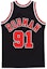 Lookbook Mitchell & Ness Chicago Bulls Dennis Rodman #91 97-98 Jersi Retro Hitam. AJY4GS18078-CBUBLCK97DRD