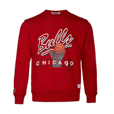 Mitchell Ness Mitchell & Ness Chicago Bulls Fleece Embroidered Winter Sweatshirt Red Unisex MN16H22-CHI