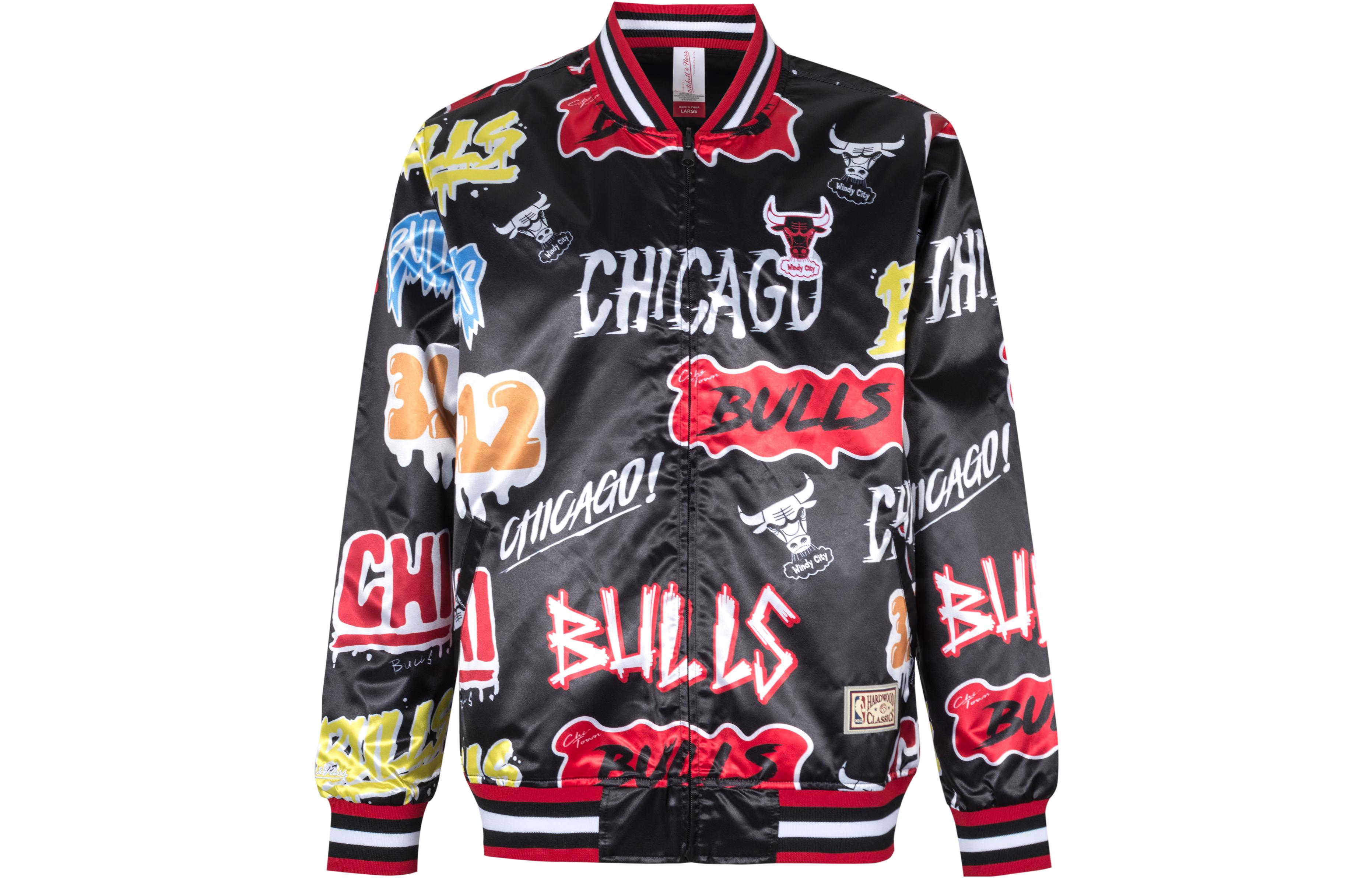 Mitchell Ness Mitchell & Ness Chicago Bulls Half-Zip Sweatshirt Red - Casual Sportswear OJPO1038-CBURD