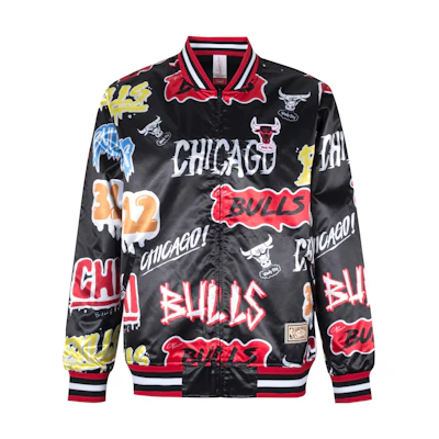 Mitchell Ness Mitchell & Ness Chicago Bulls Half-Zip Sweatshirt Red - Casual Sportswear OJPO1038-CBURD