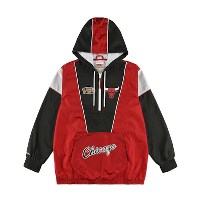 Mitchell Ness Mitchell & Ness Chicago Bulls Letter Embroidered Colorblock Hoodie Black/White FPHDSC19029-CBUWHBK
