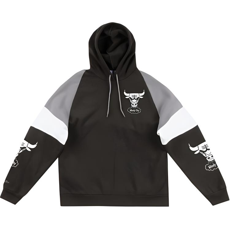 Mitchell Ness Mitchell & Ness Chicago Bulls Pullover Hoodie Grey Long Sleeve FPHD1225-CBUYYPPPBLCK