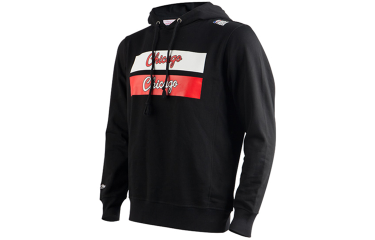 Mitchell Ness Mitchell & Ness Chicago Bulls Logo Print Pullover Hoodie Unisex Red MNJYFWF22007-RED