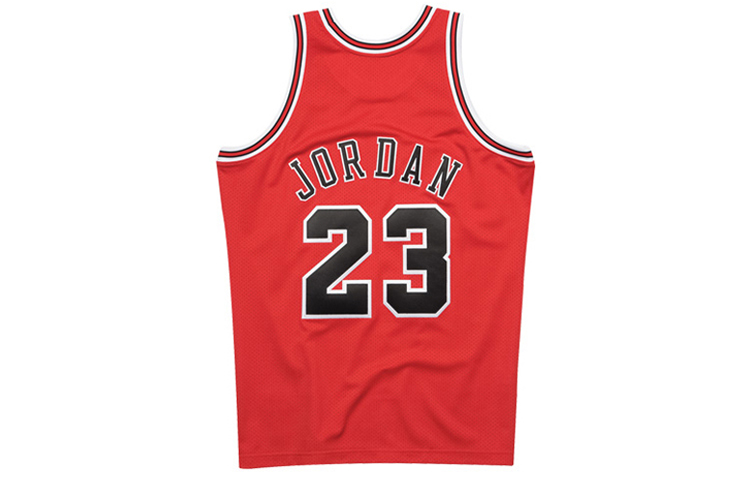 Lookbook Jersey Retro Unisex Mitchell & Ness Chicago Bulls Jordan #23 Merah 1997-98 AJY4GS18399-CBUSCAR97MJO