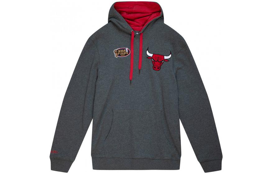 Mitchell Ness Mitchell & Ness Chicago Bulls Red Black Winter Pullover Hoodie for Men FPHDDF18026-CBUSCAR