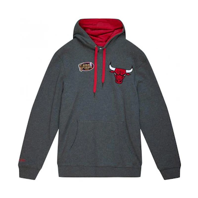 Mitchell Ness Mitchell & Ness Chicago Bulls Red Black Winter Pullover Hoodie for Men FPHDDF18026-CBUSCAR