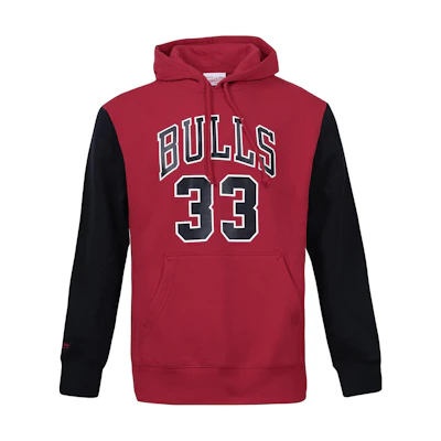 Mitchell Ness Mitchell & Ness Chicago Bulls Retro Logo Hoodie Basketball Pullover Dark Gray HDLSAJ18004-CBUBKHT1