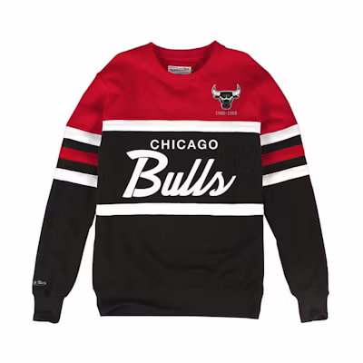 Mitchell Ness Mitchell & Ness Chicago Bulls Retro Letter Print Pullover Sweatshirt Red/Black FNNP3417-CBU96SPIRDBK