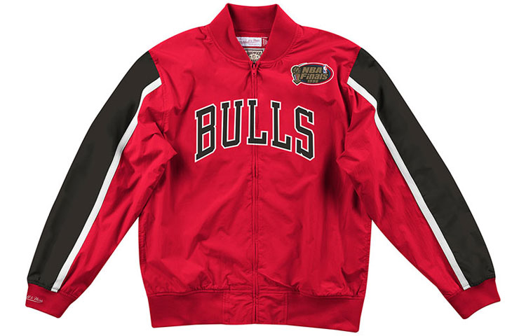 Mitchell Ness Mitchell & Ness Chicago Bulls Retro Patchwork Basketball Jacket Red Unisex WUJKMG18067-CBUSCAR